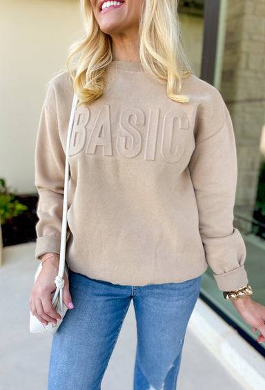 Basic Embossed Sweatshirt - Groovy's