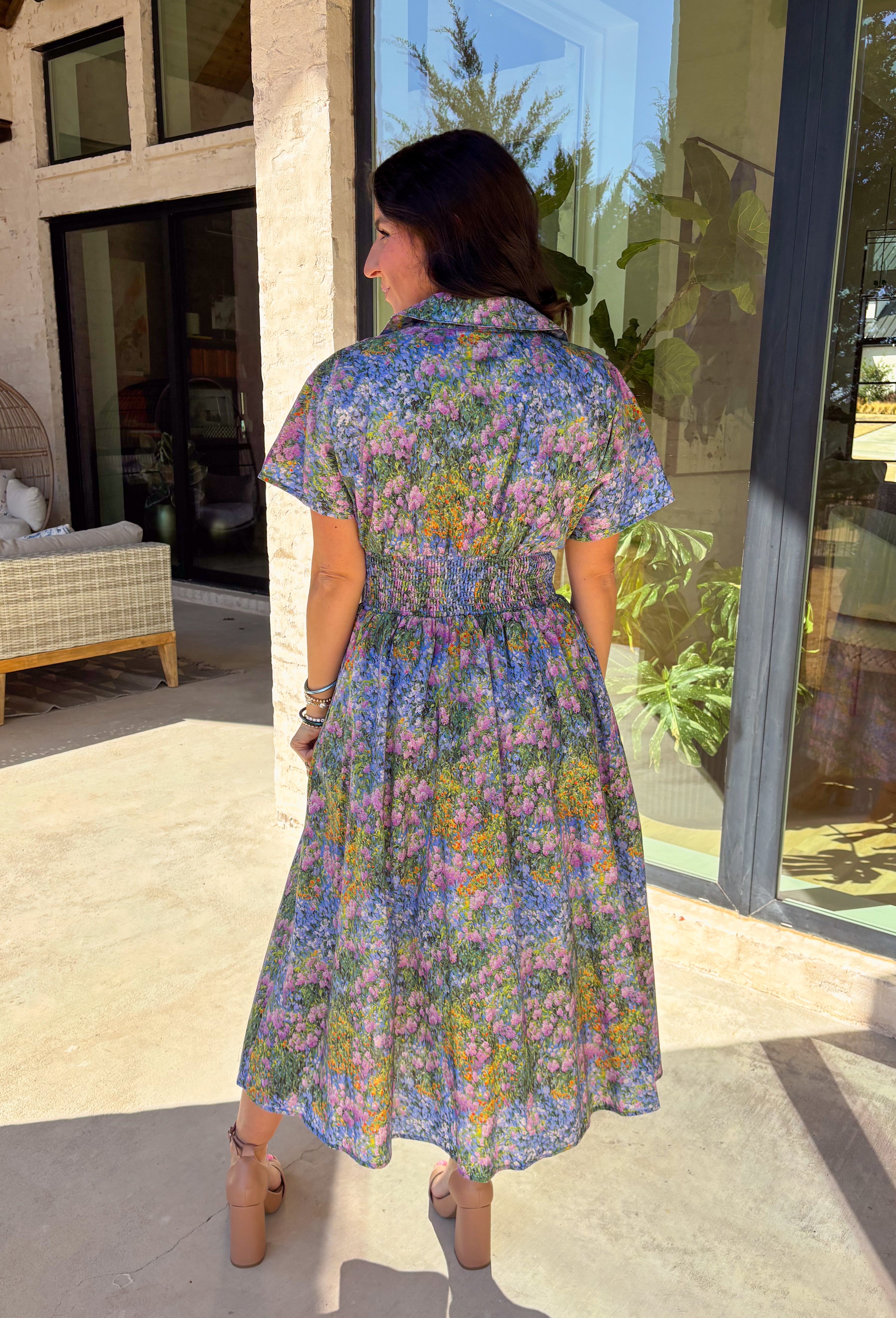 Blooming Daydream Floral Midi Dress - Clothing - Dresses - Entro - Groovy's