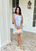 Fresh, sweet, and made for sunny spring days, this light blue sleeveless mini dress by Entro is an easy favorite. Featuring an off-white botanical print throughout, it gives that clean, airy look that feels perfect for the season. The straight neckline keeps it simple and flattering, while the back zipper closure makes it easy to slip on and go. Fully lined and finished with side pockets (because we love a practical moment), this dress is perfect for brunch, showers, and weekend plans.