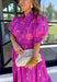 Bubbly Personality Midi Dress in Magenta - Groovy's