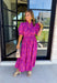 Bubbly Personality Midi Dress in Magenta - Groovy's