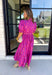 Bubbly Personality Midi Dress in Magenta - Groovy's