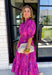 Bubbly Personality Midi Dress in Magenta - Groovy's