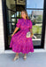 Bubbly Personality Midi Dress in Magenta - Groovy's