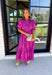 Bubbly Personality Midi Dress in Magenta - Groovy's