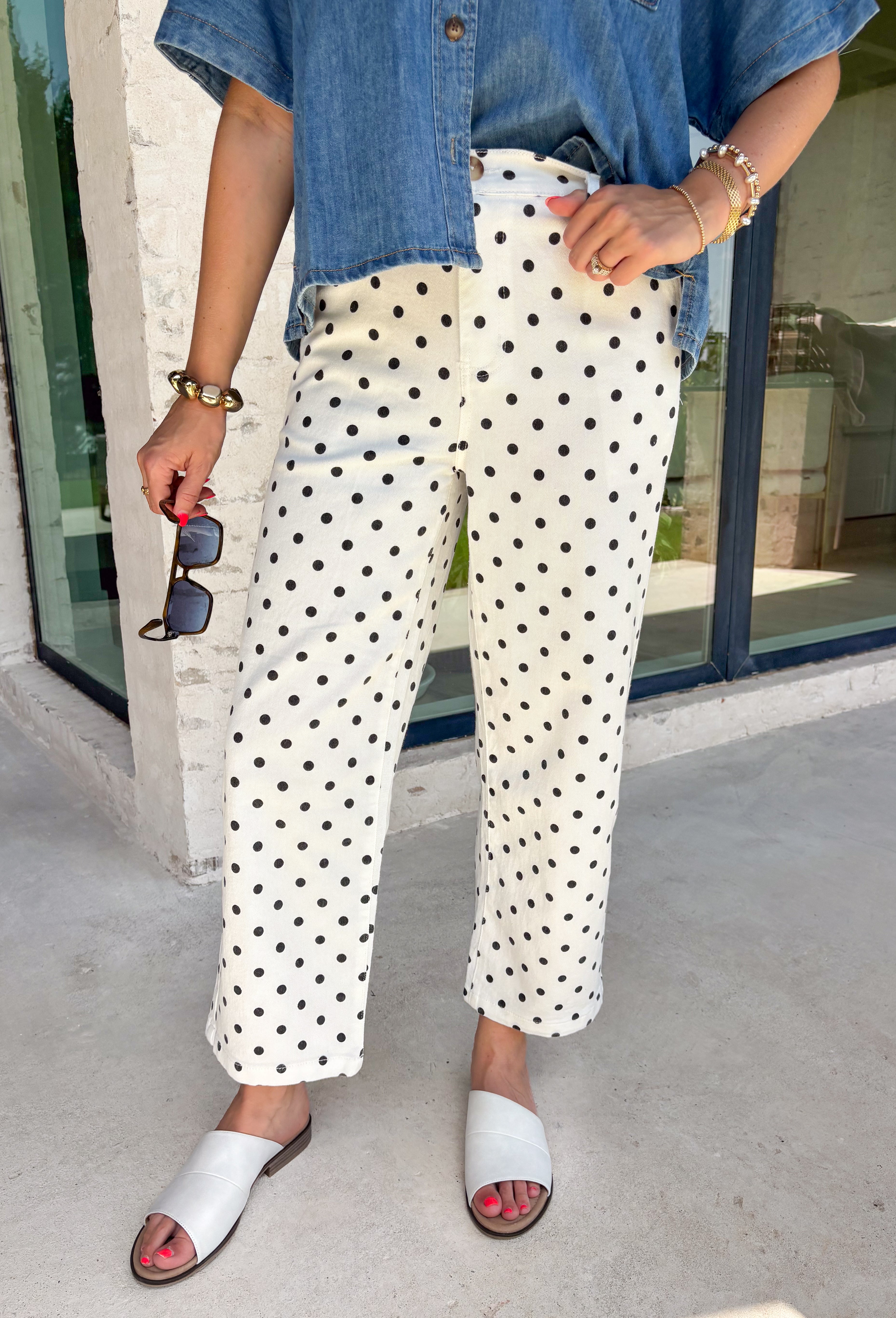 Carrie Polka Dot Wide Leg Jean