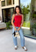 Every fall wardrobe needs a classic red cami, and this one is anything but basic! Designed with chic vertical pleating along the bodice, it adds beautiful texture and an elevated touch to any outfit. The adjustable shoulder straps and smocked back panel provide a comfortable, flattering fit, making it just as easy to wear on its own as it is layered under blazers, cardigans, or jackets. 