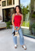 Every fall wardrobe needs a classic red cami, and this one is anything but basic! Designed with chic vertical pleating along the bodice, it adds beautiful texture and an elevated touch to any outfit. The adjustable shoulder straps and smocked back panel provide a comfortable, flattering fit, making it just as easy to wear on its own as it is layered under blazers, cardigans, or jackets. 