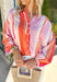 This colorful stripe button down top is bringing all the sunset-inspired summer vibes! With shades of pink and coral, it adds the prettiest pop of color while still feeling soft and easy to style. Lightweight and breathable, it’s perfect for layering over a tank or wearing on its own for an effortless, put-together look. The classic button down design keeps it timeless, while the vibrant stripes make it stand out. 