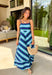 Easy, breezy, and made for sunny days! This sleeveless light blue midi dress features a fresh navy and green stripe print that feels crisp and effortless. It’s the kind of throw-on-and-go piece that still looks completely put together. Designed with adjustable straps for the perfect fit and smocking along the back for added comfort and stretch, this dress flatters while keeping things easy. The fully lined cotton fabric is breathable and lightweight, and of course — it has side pockets (a must!). 