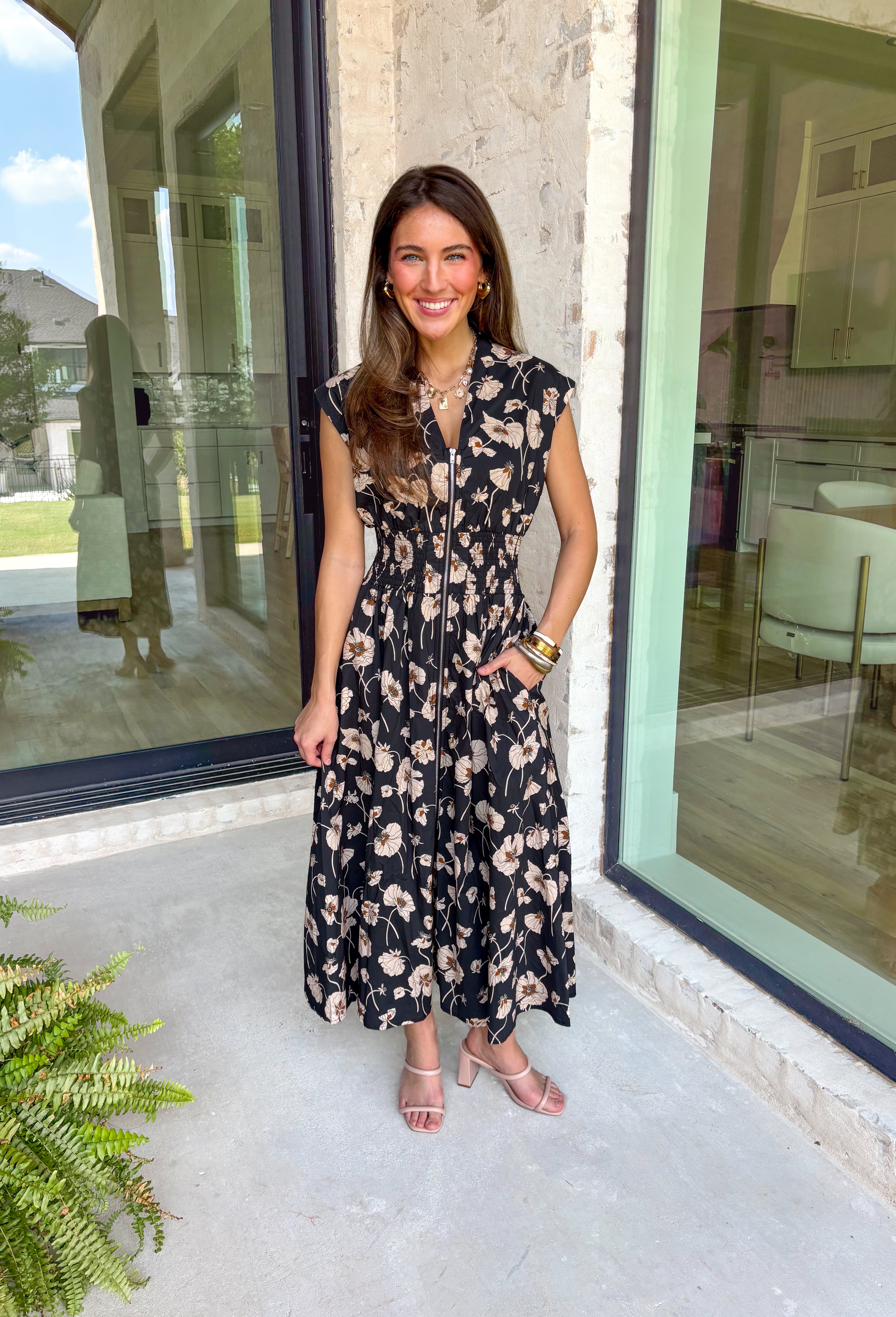 Cherished Moment Floral Midi Dress - Groovy's