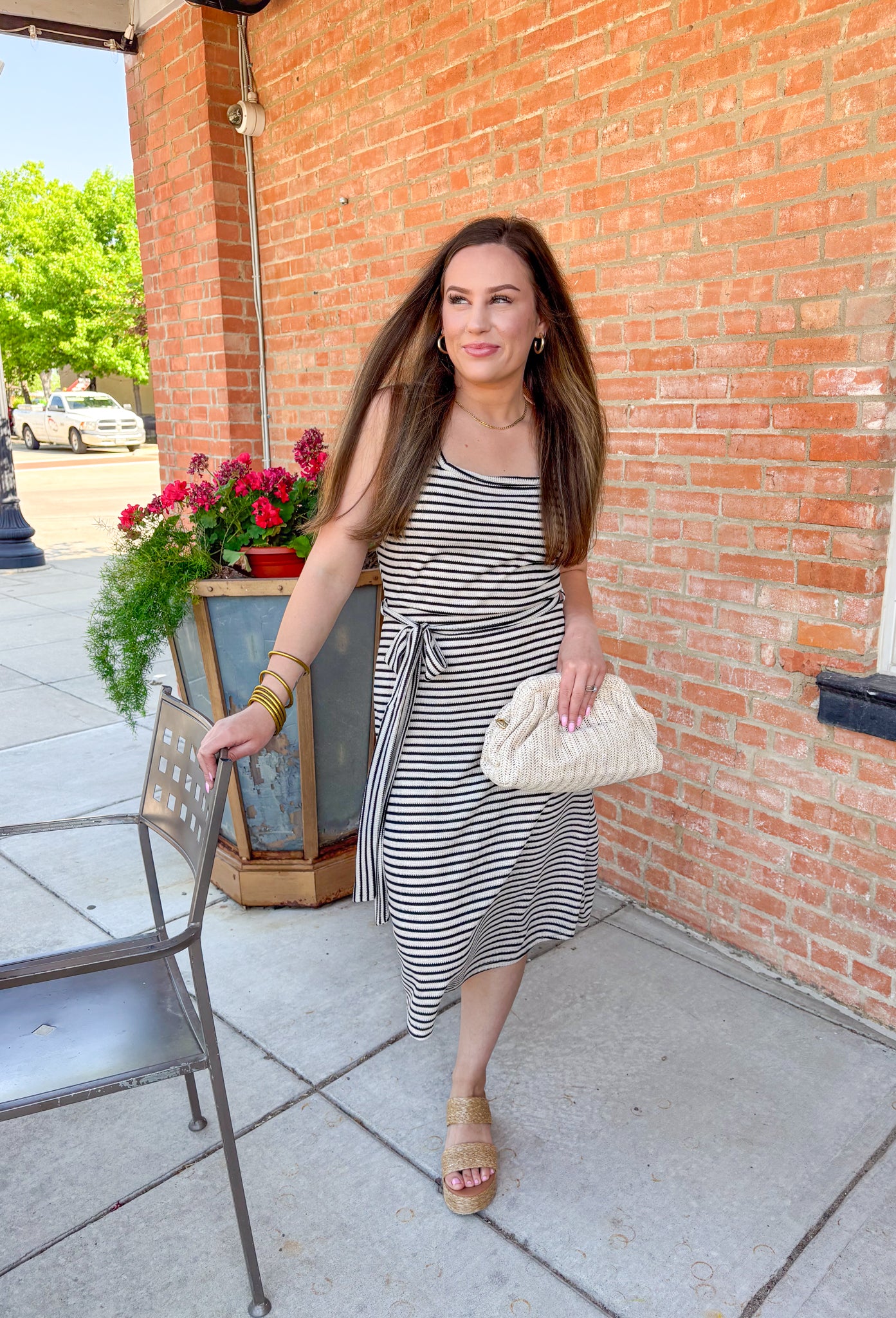 Chic in Stripes Midi Dress - Groovy's