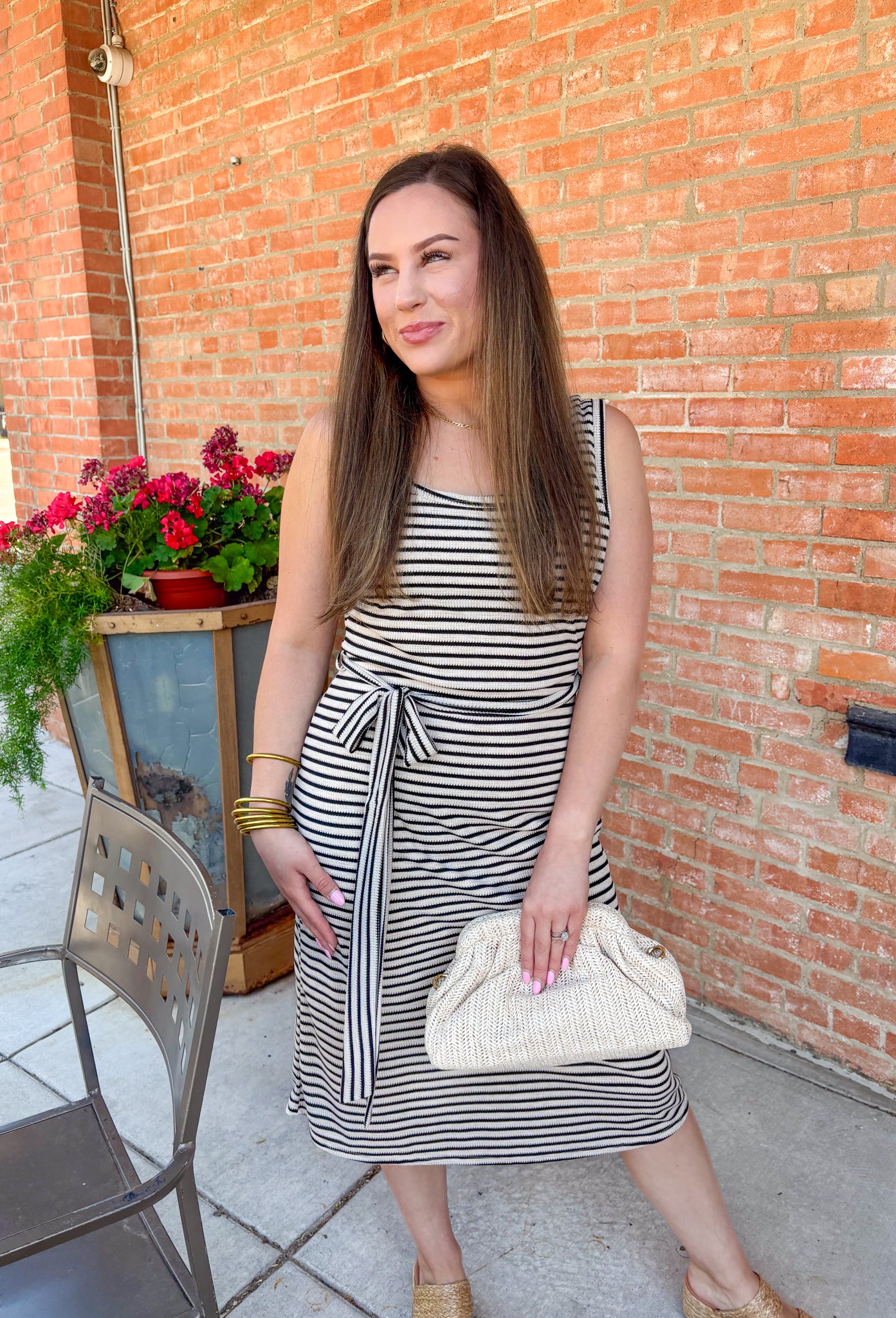 Chic in Stripes Midi Dress - Groovy's