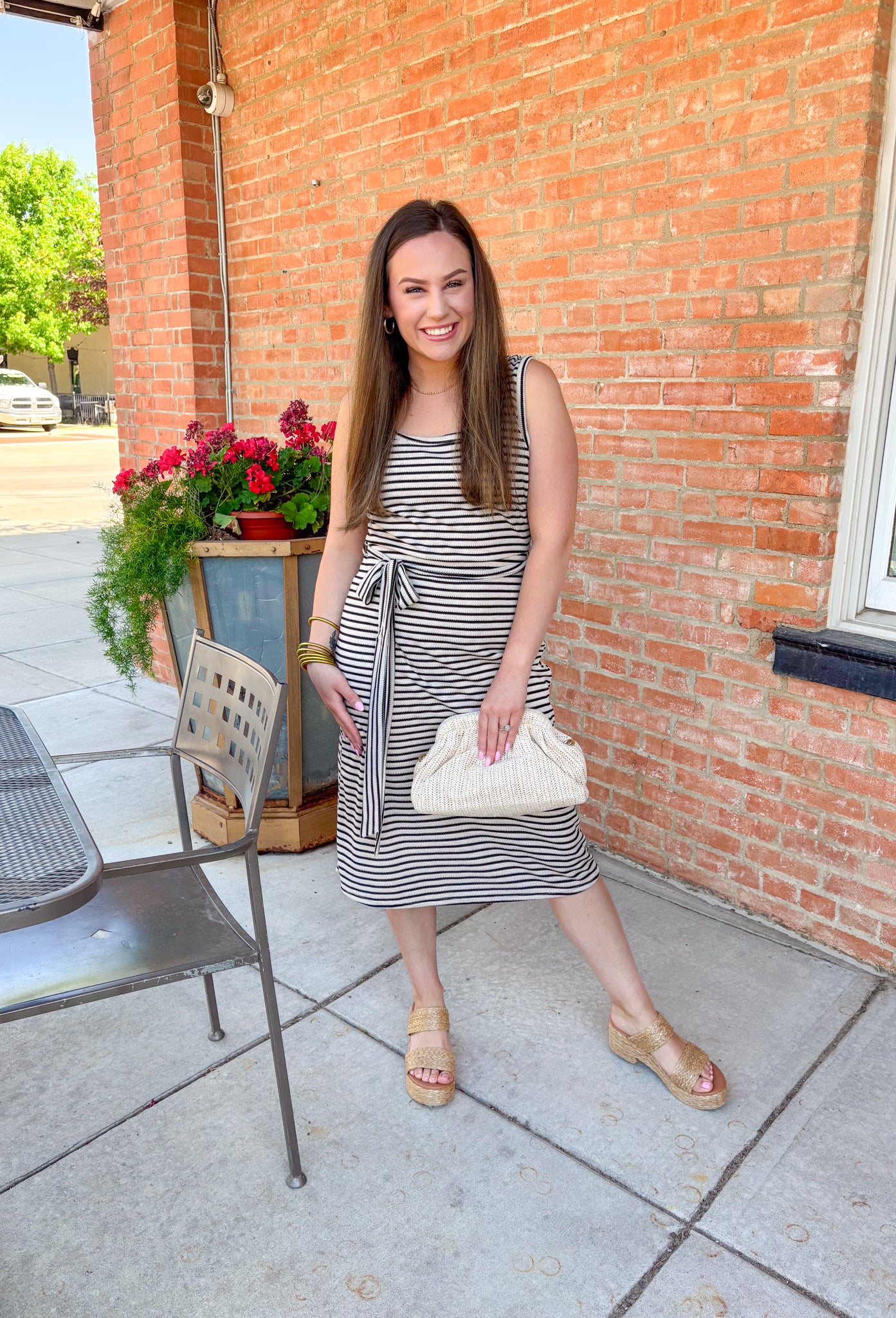 Chic in Stripes Midi Dress - Groovy's
