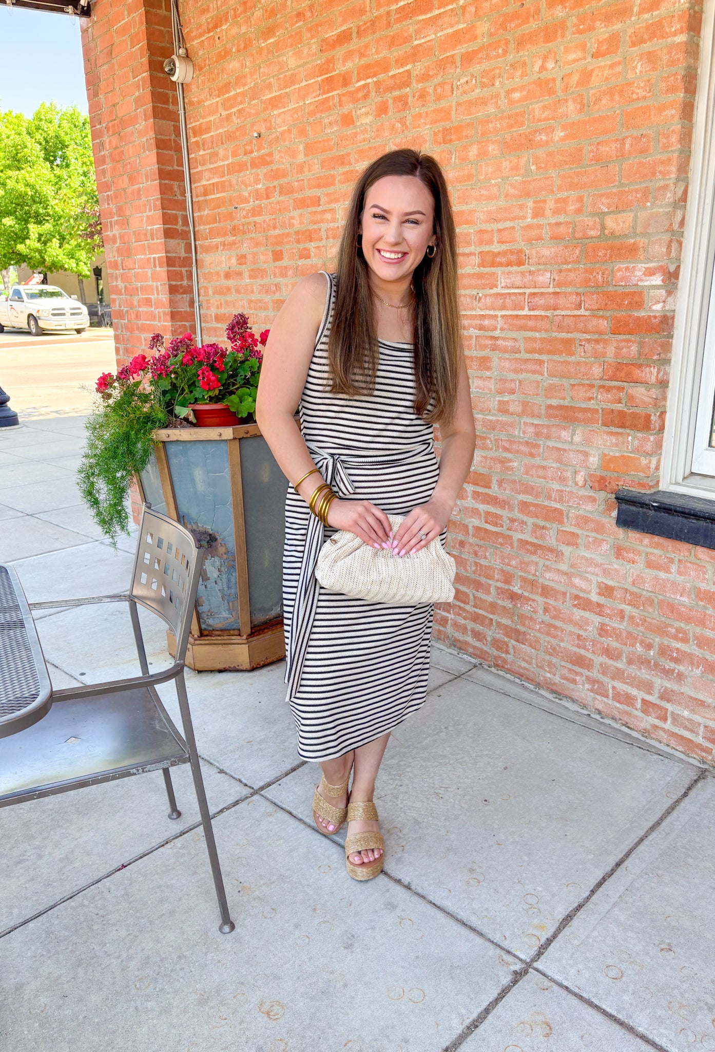 Chic in Stripes Midi Dress - Groovy's