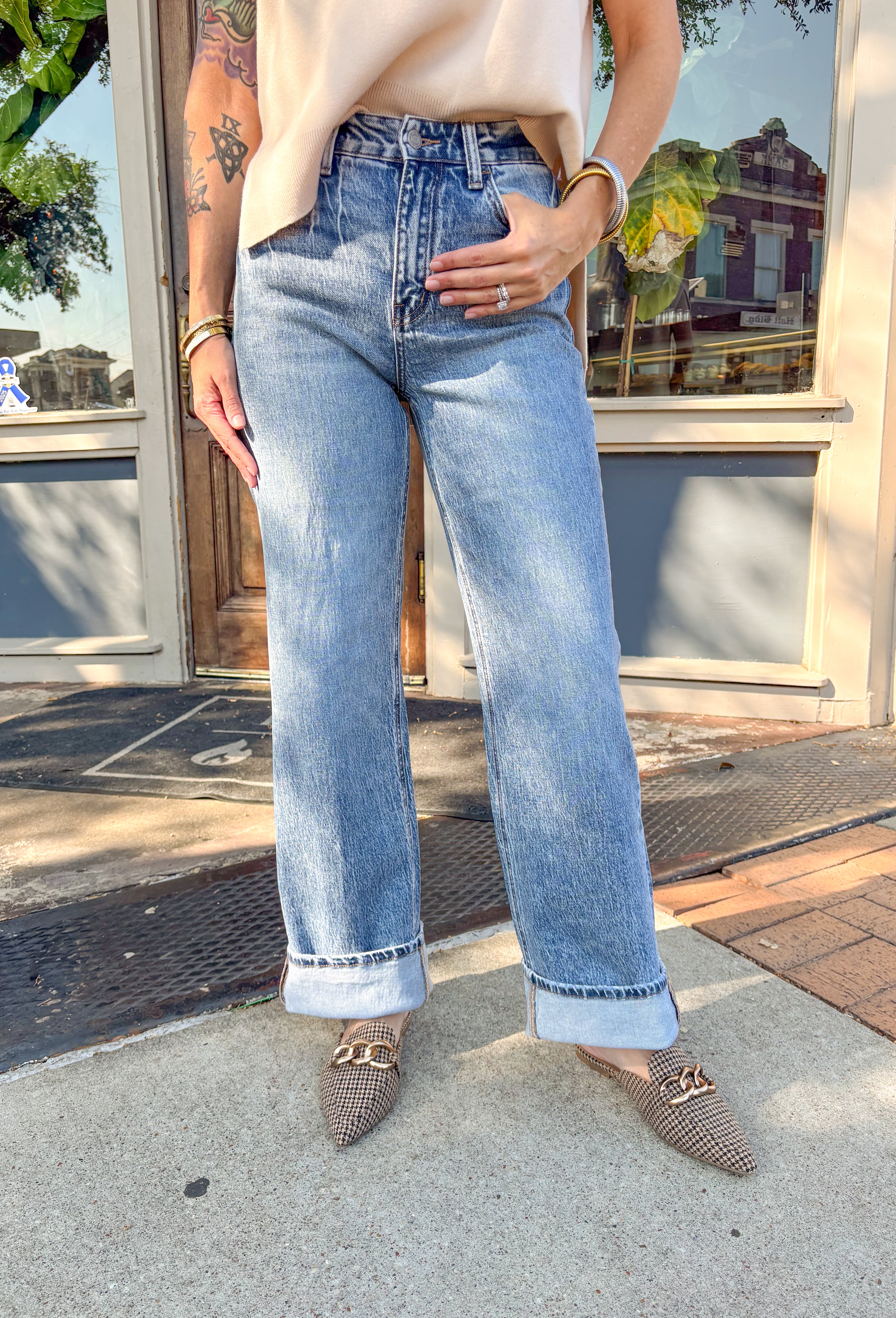 Clare 90's Wide Leg Jean by Vervet - Groovy's