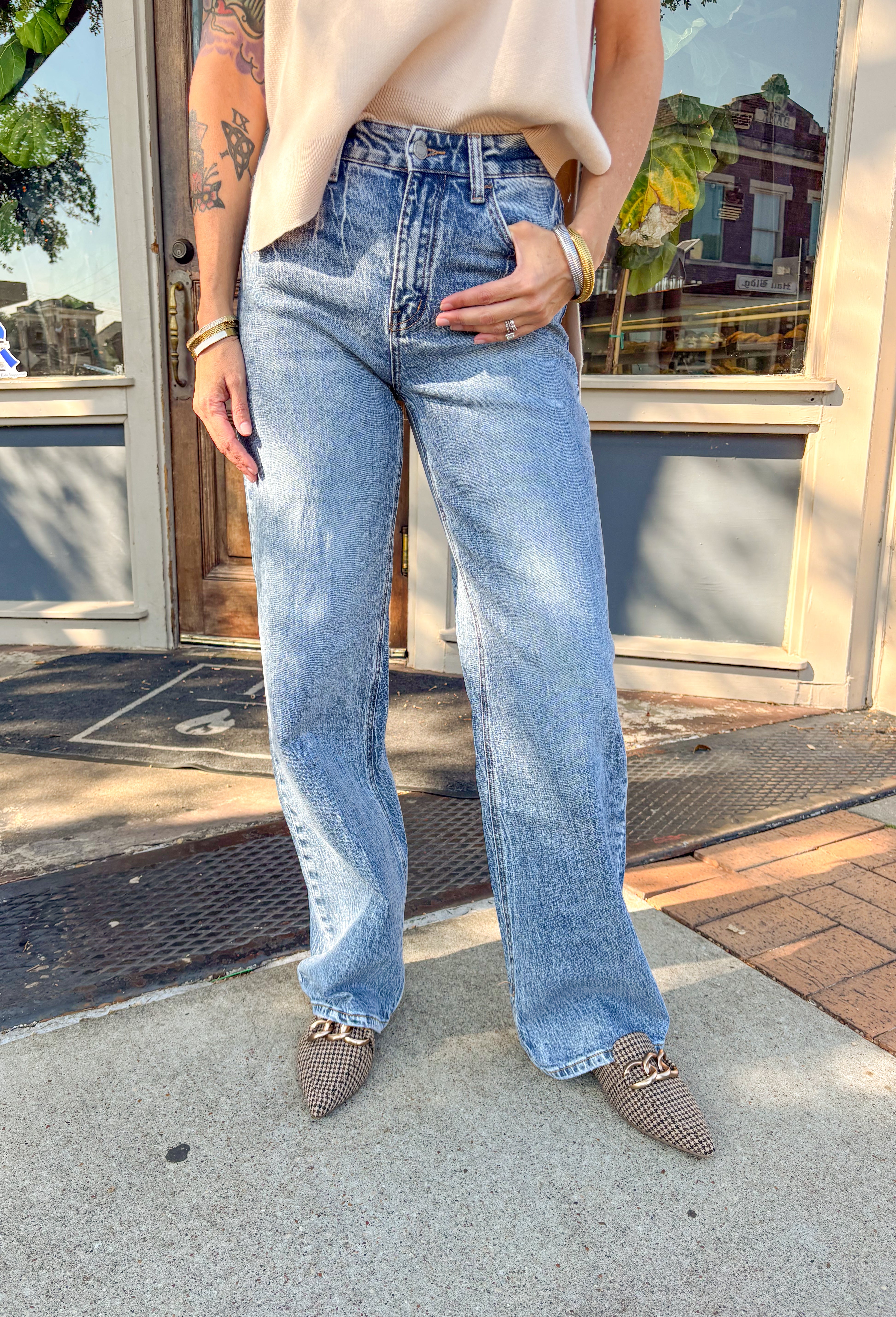 Clare 90's Wide Leg Jean by Vervet - Groovy's
