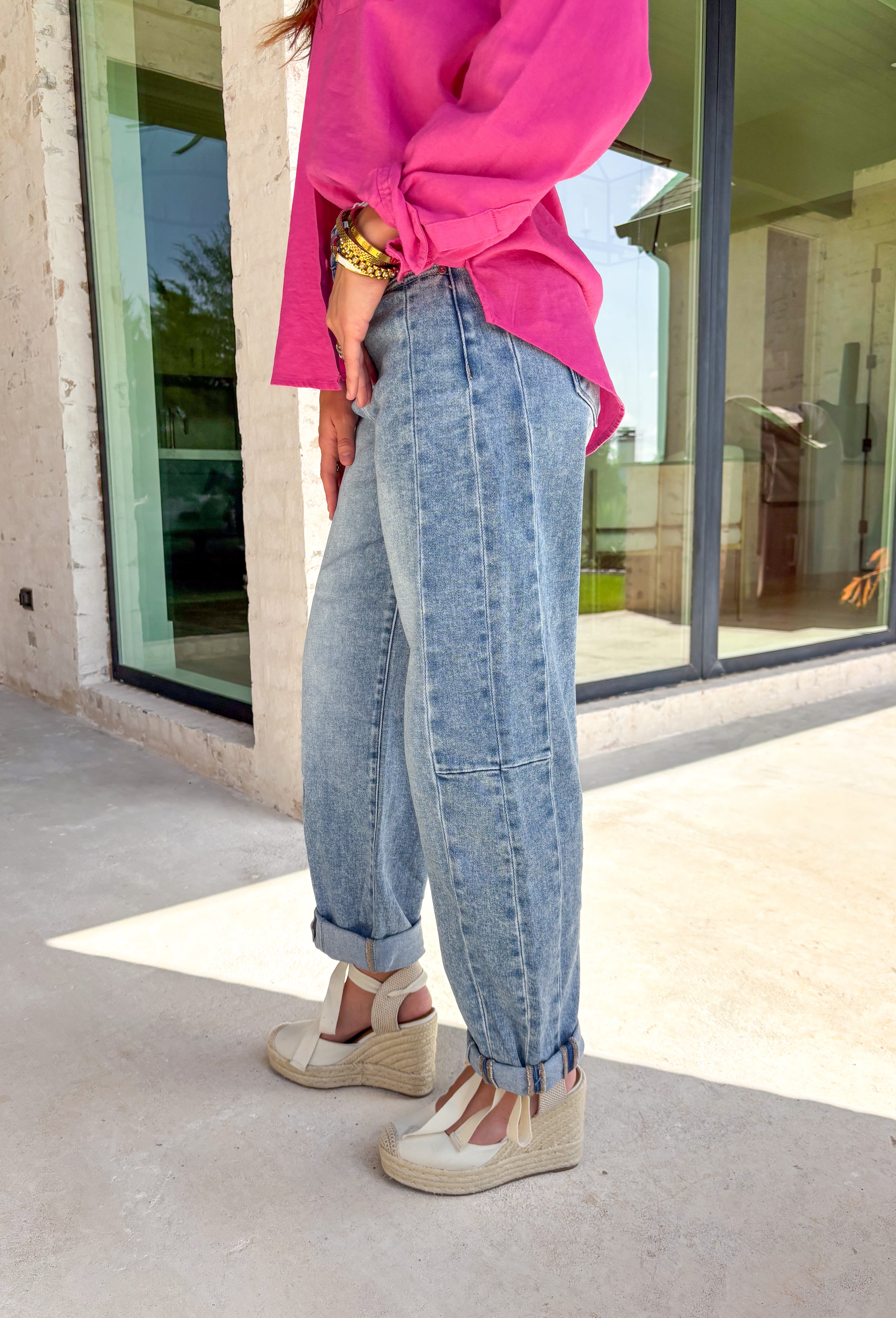 Cleo Barrel Jean by Risen in Medium - Groovy's