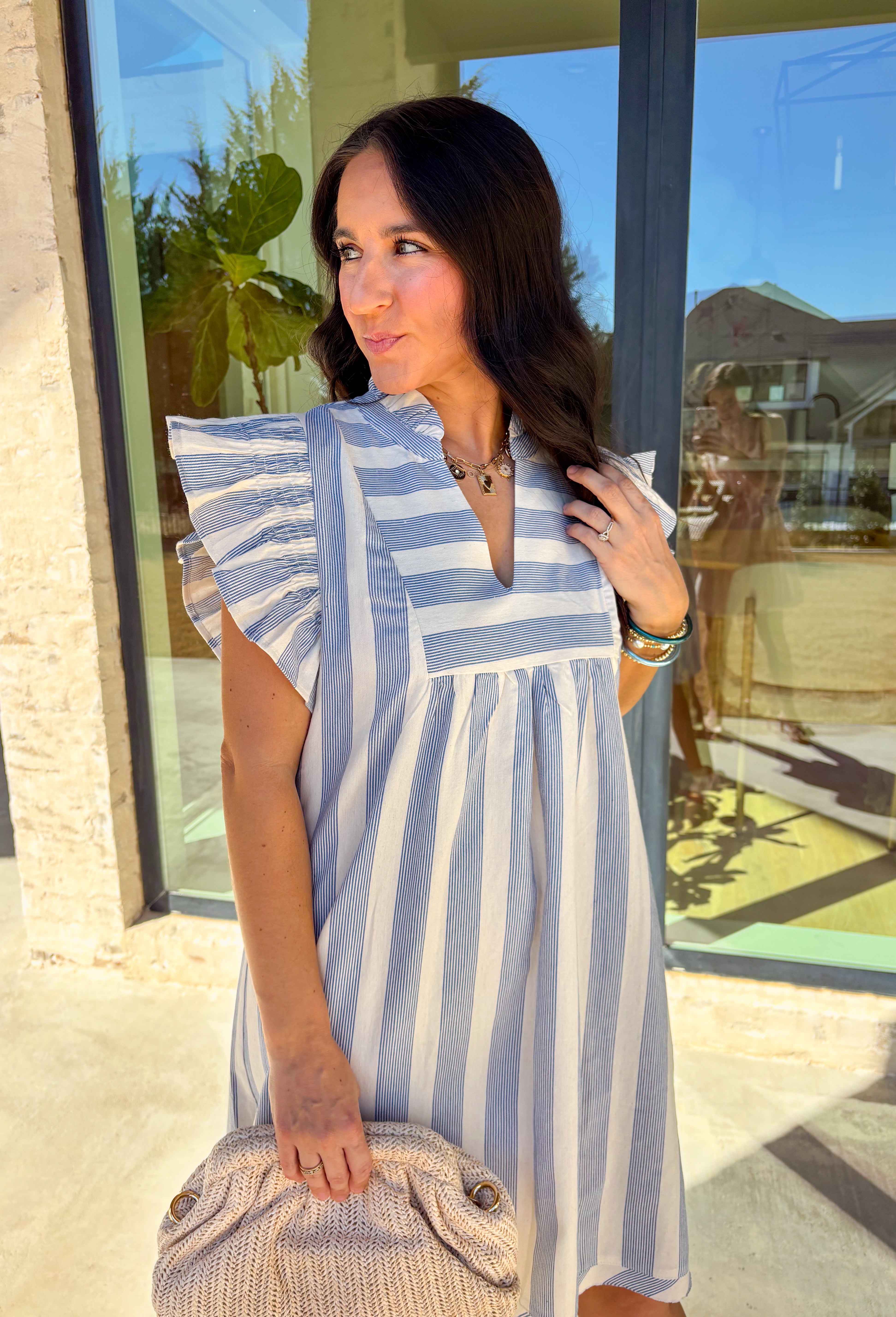 Coastal Cruise Stripe Dress - Clothing - Dresses - Umgee - Groovy's