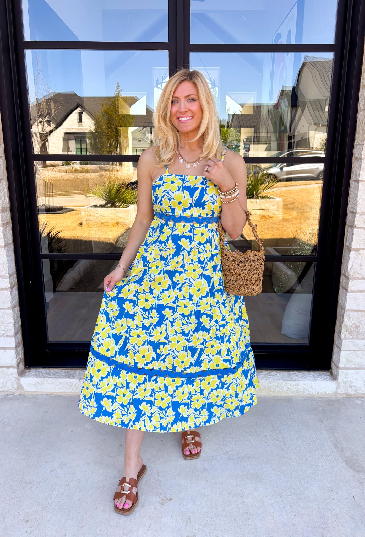 Coastal Kisses Floral Midi Dress - Groovy's