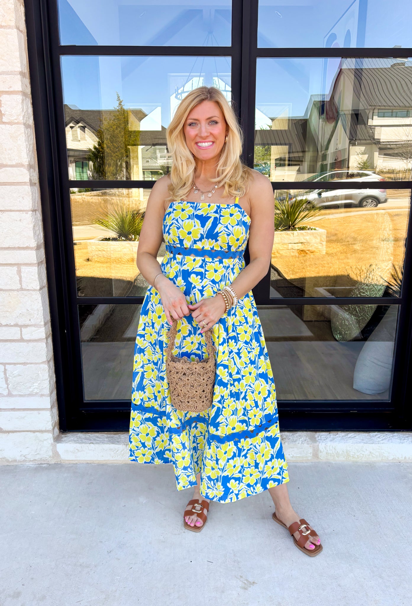 Coastal Kisses Floral Midi Dress - Groovy's