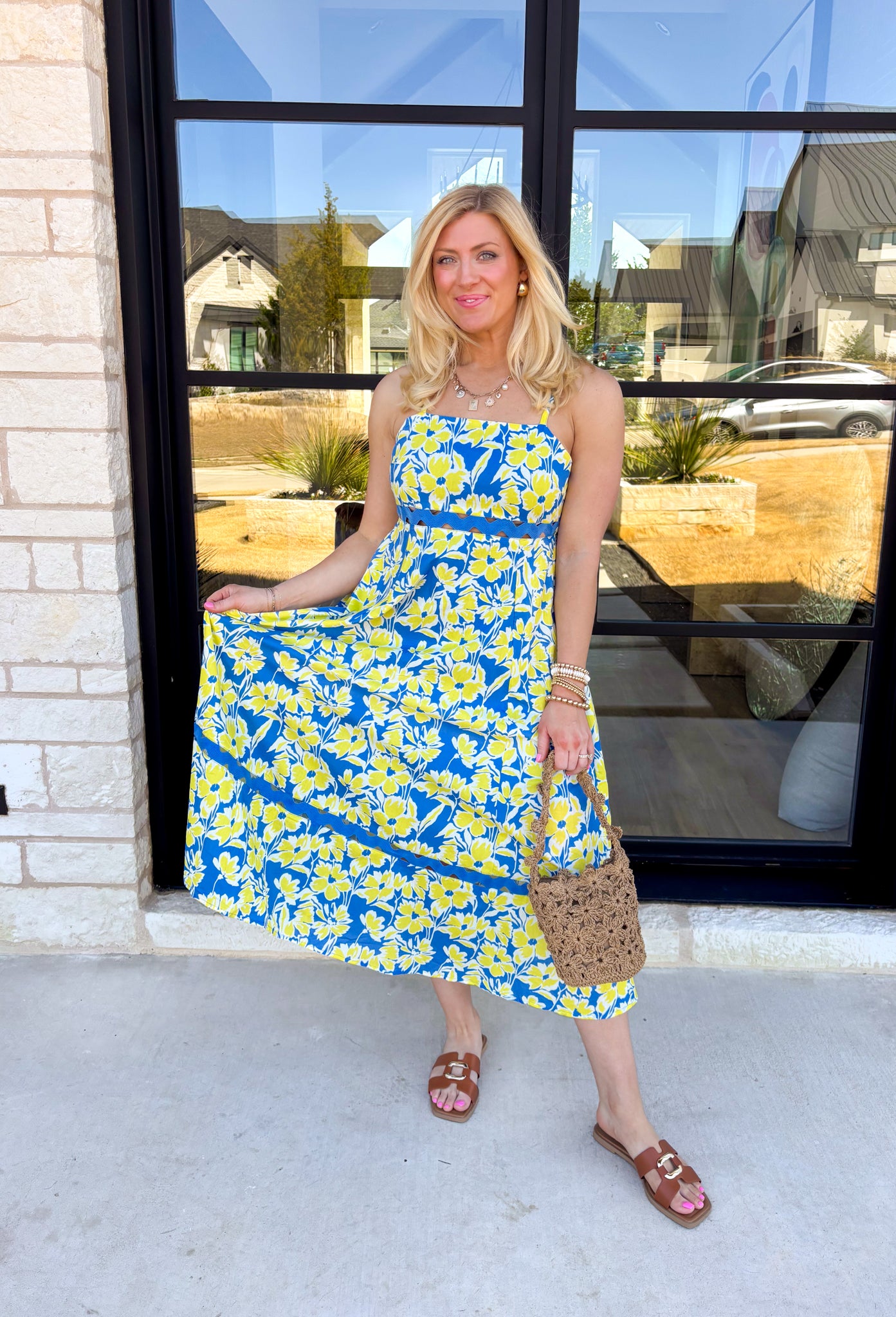 Coastal Kisses Floral Midi Dress - Groovy's