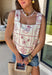 This ecru sleeveless top by Entro is giving sweet spring style with a little western twist. Featuring bold red novelty embroidery, it’s the perfect statement piece for sunny days, rodeo nights, and everything in between. The cropped length keeps it fun and flirty, while the square neckline adds a clean, flattering shape that pairs perfectly with high-rise denim.