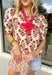 Easygoing with a touch of boho charm, this cream short sleeve top by Entro is perfect for laid-back spring days. Featuring a red floral print with fresh pops of green, it brings just the right amount of color to a neutral base. The macramé-style rope detailing along the top adds beautiful texture and a relaxed, artisan feel that makes this piece stand out while still being easy to wear. Lightweight cotton keeps it comfortable and breathable all season long.