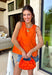 This orange sleeveless top is the versatile staple your wardrobe needs all year long! The vibrant color makes it a standout choice for game day season, while the clean, classic silhouette ensures you'll wear it far beyond football weekends. Designed with a high round neckline and a simple keyhole button closure in the back, it has an elevated look that's easy to dress up or down.