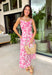 This white floral midi dress is such a dreamy, standout piece for summer! The soft pink floral print keeps it light and feminine, while the gathered front detail creates a beautiful, flower-inspired design that truly sets it apart. Adjustable straps and a smocked back give you that comfortable, flattering fit, and the lightweight cotton-linen blend keeps it breathable for warm days. Fully lined with side pockets (always a win), it’s perfect for showers, vacations, or any special moment on your calendar.