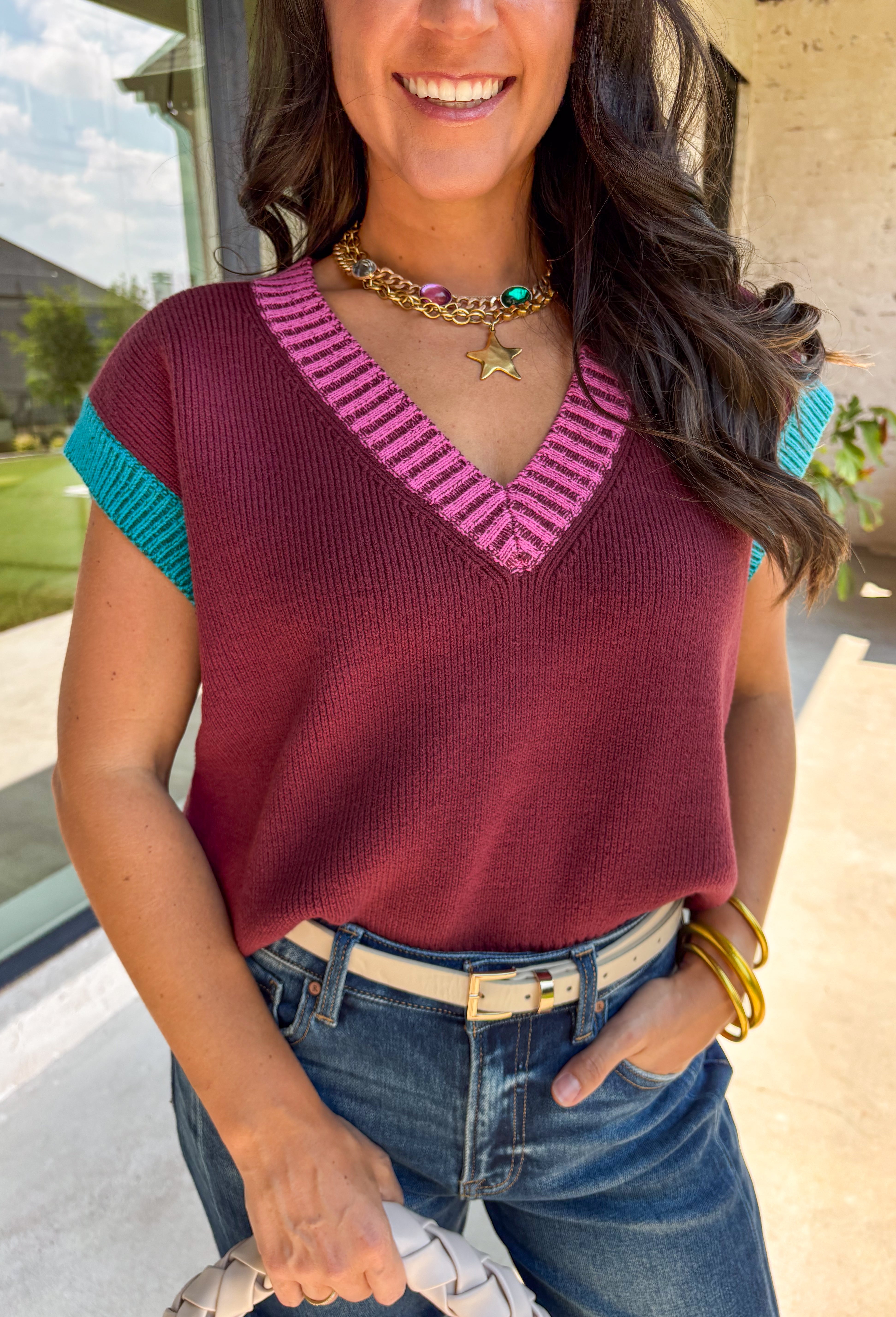 Dreaming Of Soho Sleeveless Sweater - Groovy's