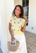 Soft, cheerful, and made for sunny days! This butter yellow ribbed sweater features the prettiest blue embroidered floral print that adds a fresh pop of color to your everyday look. The ribbed texture gives it a flattering, easy fit while the delicate embroidery brings in that sweet, spring-ready feel.Lightweight and comfortable, this short sleeve sweater is perfect for transitioning between seasons. 