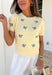 Soft, cheerful, and made for sunny days! This butter yellow ribbed sweater features the prettiest blue embroidered floral print that adds a fresh pop of color to your everyday look. The ribbed texture gives it a flattering, easy fit while the delicate embroidery brings in that sweet, spring-ready feel.Lightweight and comfortable, this short sleeve sweater is perfect for transitioning between seasons. 