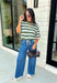 Wrap yourself in effortless comfort with a sweater that's made for all your favorite fall moments! This cozy ribbed knit blends soft off white, light blue, and olive tones into a timeless color palette that's easy to style throughout the season. The lightweight feel makes it perfect for layering without adding bulk, while the 3/4-length sleeves offer just the right amount of coverage for crisp mornings and sunny autumn afternoons. 