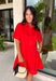 This red dress is the perfect blend of classic and effortless for summer! The vibrant red color makes a statement while still being easy to wear, and the stitch detailing along the front placket adds a subtle touch of texture and charm. Designed with a hidden button front, it has a clean, polished look that feels timeless and versatile. Fully lined with side pockets (always a win), it’s comfortable enough for everyday wear while still looking put together. 