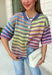 Who says fall has to be all neutrals? This cozy knit cardigan brings a cheerful burst of color to your seasonal wardrobe with bold stripes in green, pink, purple, yellow, blue, and orange. The button-down design gives you endless styling options—wear it buttoned as a sweater or open over your favorite basics for an effortless layered look. Crafted from a soft, cozy knit, it's the perfect piece to brighten crisp autumn days while keeping you comfortable from morning coffee runs to weekend adventures.