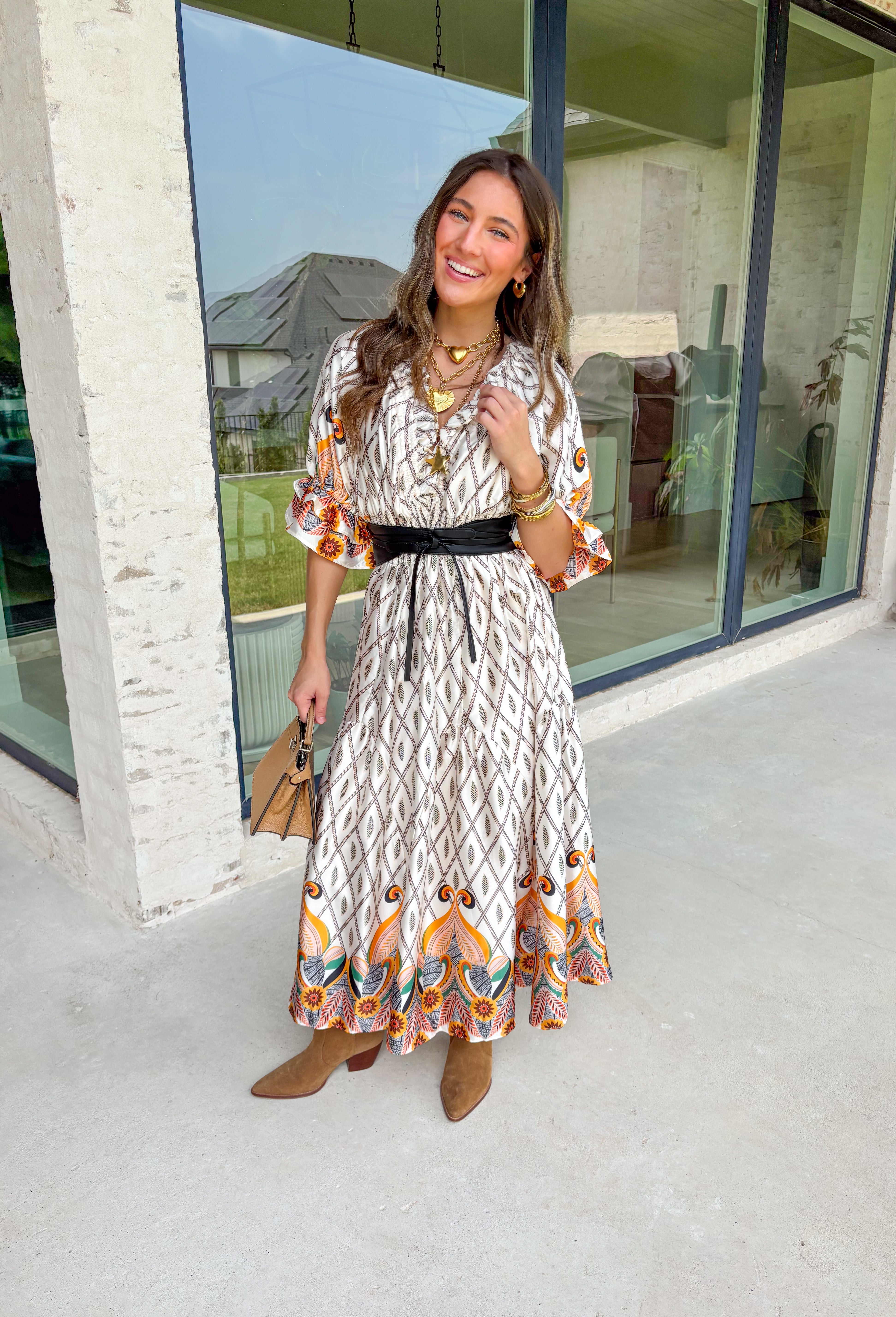 Following Along Midi Dress - Groovy's