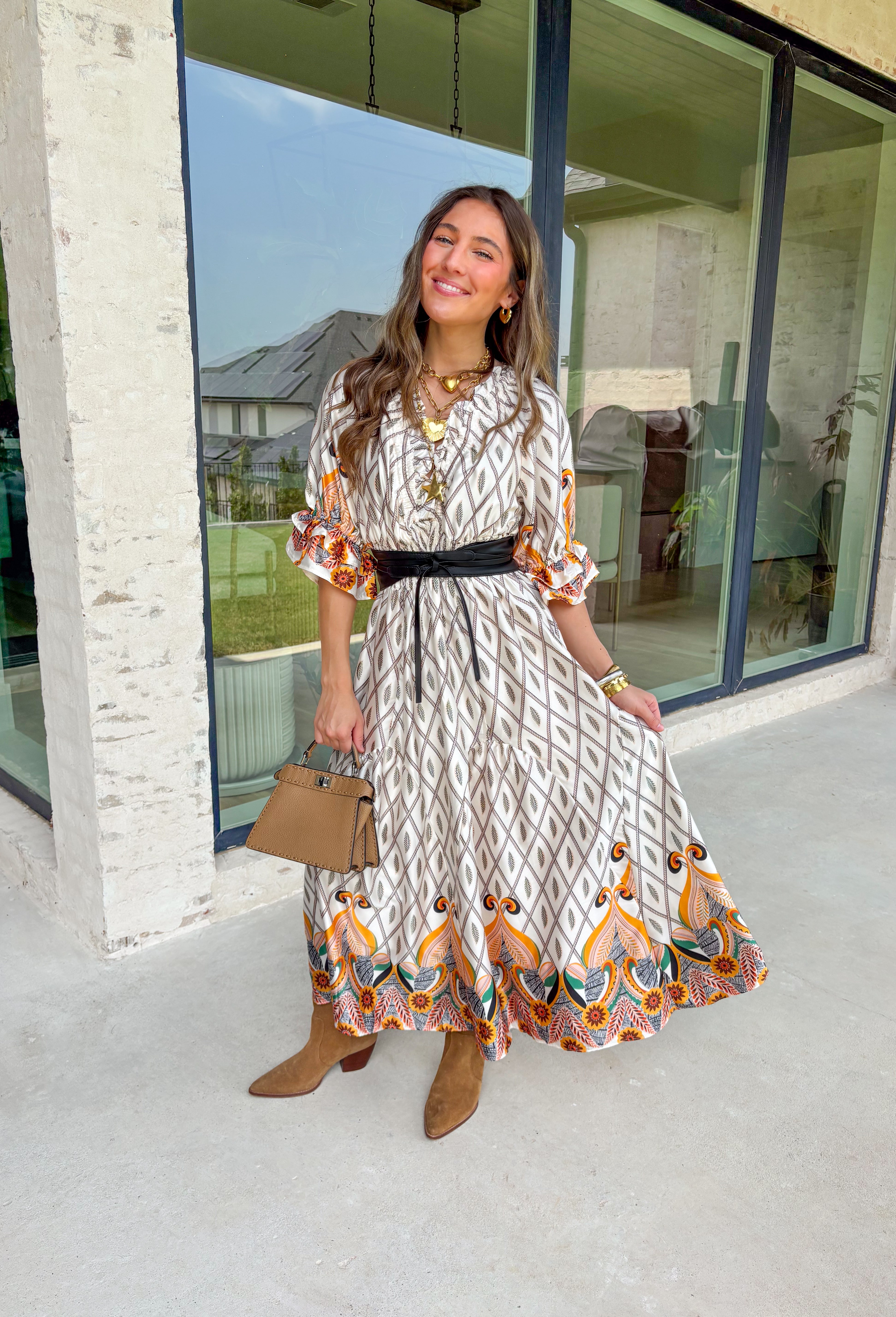 Following Along Midi Dress - Groovy's