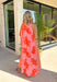 This pink floral midi dress is the definition of a standout summer moment! Featuring a bold tomato red and white floral print, it brings the perfect pop of color while still feeling feminine and easy to wear. The halter tie neckline adds a flattering, elevated touch, and the stripe detailing along the sides gives it that extra something special. Lightweight and lined for comfort (with pockets, too), it’s perfect for everything from vacation dinners to summer events. 