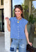 Layering season calls for pieces that can keep up with changing temperatures, and this blue sleeveless cardigan from Double Zero is ready for just that. The cozy knit brings plenty of texture and warmth, while the sleeveless design makes it easy to wear alone on milder days or layer over a long sleeve top as winter gets closer. A button-down front gives you multiple ways to style it, and the ribbed hem adds a classic sweater finish.