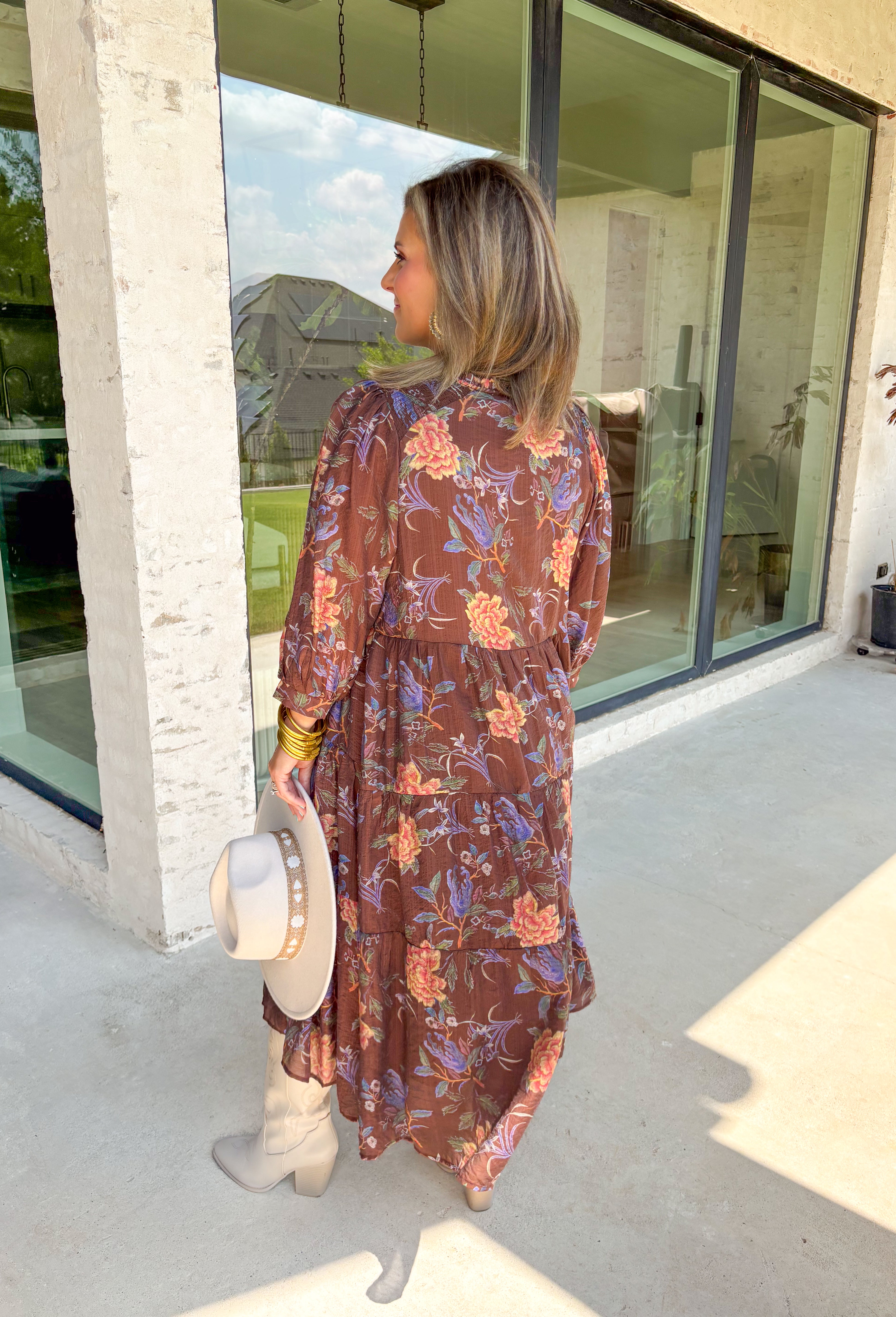 Hello There Floral Midi Dress - Groovy's