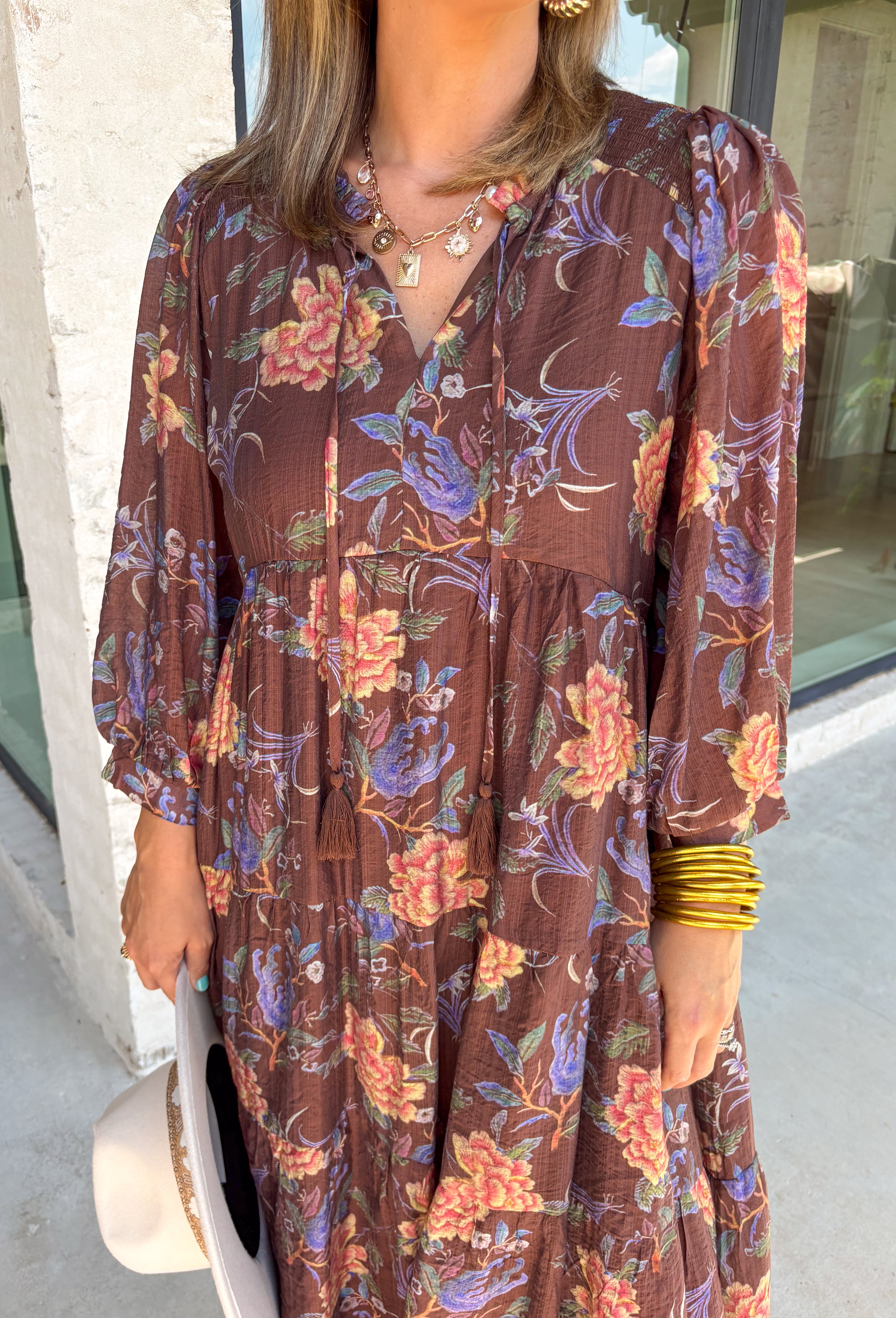 Hello There Floral Midi Dress - Groovy's