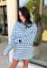 Classic stripes get a fresh update with this long sleeve top from Day + Moon. The light blue base is paired with navy and white stripes for a crisp color combination that’s easy to wear throughout the season. Made from a soft cotton blend with a touch of stretch, it keeps you comfortable whether you’re heading to work, running errands, or making weekend plans. 