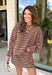 Neutral stripes make this long sleeve top from Day + Moon an easy favorite for the season. The tan base is paired with brown and ivory stripes for a warm color combination that fits right in with your fall wardrobe. Made from a soft cotton blend with a touch of stretch, it offers plenty of comfort for everything from workdays to weekend plans. 