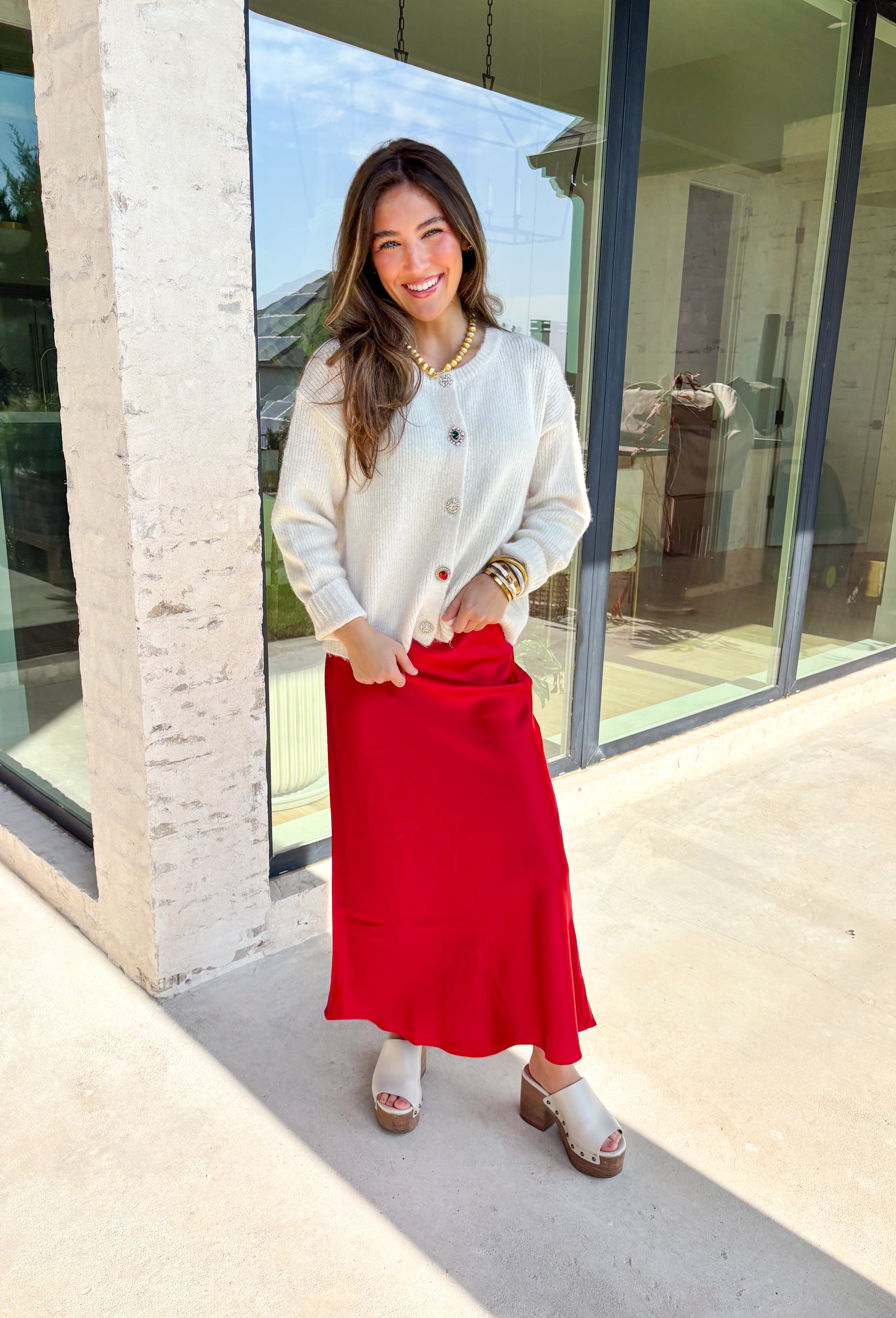 Timeless Beauty Satin Midi Skirt - Clothing - Bottoms - Skirts - Wishlist - Groovy's