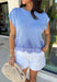 This chambray blue sweater knit top is such a soft, elevated staple for summer! The lightweight knit keeps it breathable while still giving that polished, put-together feel. The cap sleeves add a flattering touch, and the lace trim hem brings in just the right amount of feminine detail to make it feel special. It’s the kind of piece you can easily dress up or keep casual, making it perfect for everything from everyday plans to casual dinners. 