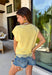 This lemon sweater knit top is such a soft, elevated staple for summer! The lightweight knit keeps it breathable while still giving that polished, put-together feel. The cap sleeves add a flattering touch, and the lace trim hem brings in just the right amount of feminine detail to make it feel special. It’s the kind of piece you can easily dress up or keep casual, making it perfect for everything from everyday plans to casual dinners.