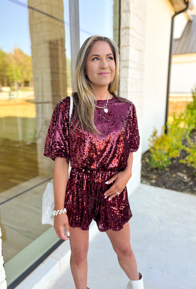 Holiday Fun Sequin Romper - Groovy's