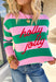 Bring a little merry to your winter wardrobe with this playful “Holly Jolly” pullover by Shiraleah! Designed in pink and green stripes with festive red embroidery across the front, this cozy sweatshirt is equal parts cute and comfortable. Whether you’re wrapping gifts, sipping cocoa, or heading to a holiday get-together, this cheerful piece keeps the spirit bright all season long.