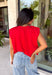 Bring a rich pop of autumn color to your wardrobe with this effortlessly chic red knit top! Designed with a softly gathered round neckline and an elastic hem, it creates a flattering silhouette that's both comfortable and polished. The cap sleeves make it perfect for layering under cardigans, blazers, or denim jackets as the temperatures begin to cool, while the buttery-soft knit fabric makes it one you'll want to wear on repeat. 